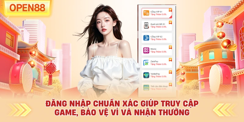 Đăng nhập chuẩn xác giúp truy cập game, bảo vệ ví và nhận thưởng